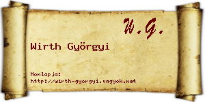 Wirth Györgyi névjegykártya